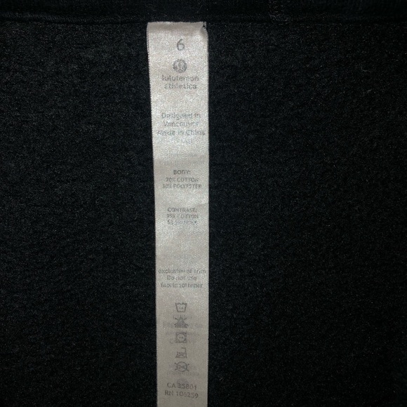 Black Lululemon Scuba Hoodie, Size 6 - Picture 3 of 3